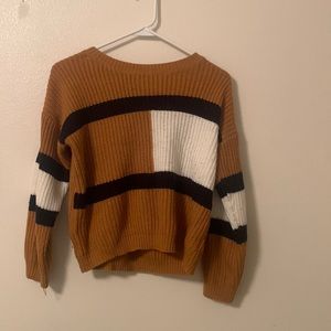 Brown and white sweater!